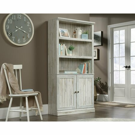 SAUDER 5 Shelf Bookcase W/doors Wpl , Three adjustable shelves for flexible storage options 426420